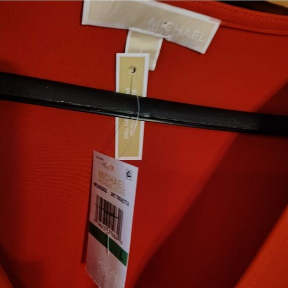 MK Burnt Orange Faux Wrap Top. W2 - Picture 3 of 4